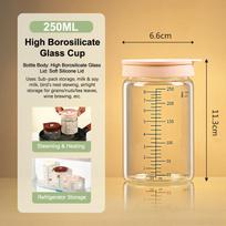 Pudingo stiklinės Mini stiklinės desertinės stiklinės su dangteliais Ne praleidžiantys stikliniai maisto indai su tūrio žymomis 100ML 3pcs
