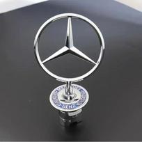 Žvaigždės dangtelis - Ženklelis automobilio variklio dangčiui Priekinis chromuotas logotipas Dangčio žymėjimas Benz C E S klasei W204 W205 W212 W213 W211 W220 W222 W223