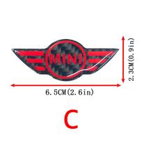 1 vnt. Automobilio stiliaus vairo emblemos lipdukai MINI Cooper Countryman One S JCW R53 R55 R56 R50 R52 F56 F60 F54 F55 red