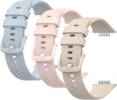 Compatible with Huawei Watch Fit 2 Silicone Sports Strap Light Blue Ivory White Pink white