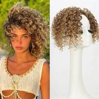 8 Inch Hair Toppers Fluffy Short Hair Toppers Curly Hair Extensions  For Thinning Hair Women T18-27 brown