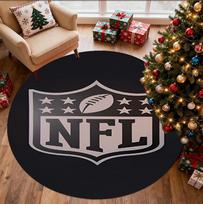 NFL Pattern Round Rug, Indoor/Outdoor Mat, for Picnic, Gameroom, Bedroom, Office, Living Room, Home Decor Carpet, Birthday Gift 80cmx80cm brown
