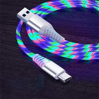 Flow Luminous USB Type C Cable 5A Fast Charging Data Cord for Samsung Xiaomi OPPO Huawei IPhone Charger Micro USB Wire LED Cable