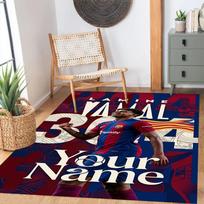 Lamin Yamal Customizable Name Floor Mat Suitable For Bedrooms Hallway Study Room Balcony Antislip Rug Anime Office Decor Perfect Gift For Womenmen 80cmx120cm brown