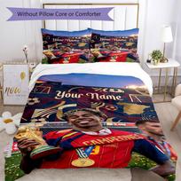Lamin Yamal Customize With Your Name Bedding Set Breathable Duvet Cover With Pillowcases Decorative Bed Linen For Bedroom Home Decoration Birthday Gif 180cmx210cm