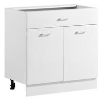 VEVOR Balta „Shaker“ stiliaus apatinė spintelė paruošta surinkti 80cmP Nesurinkta spintelė, 800x475x815 mm(P x S x A), su 2 durimis, 1 stalčiumi, reguliuojama lentyna 47.5 x 80 x 81.5 cm