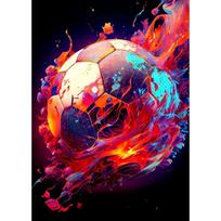Colorful Sports Soccer Gym Ball Poster and Prints Canvas Painting Wall Art Pictures for Kids Room Club Home Decor Boy Fans 40cm×50cm NoFrame