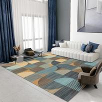 Geometriškas svetainės kilimas, arbatos staliuko kilimas, sofos kilimas, auksinis dryžuotas sujungiamas kilimas 80 * 120cm white