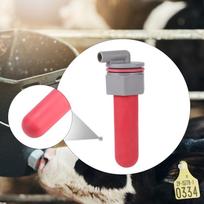 Calf Feeder Pacifier with Fixed Base, Food Grade Cow , Soft Rubber Feeding Teat for Farm Animals, gray