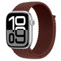 Nertas dirželis Apple watch 10 11 Juostelės 46mm 45mm ultra2 49mm 44mm 40 41mm 42mm correa bracelet iWatch series 9 8 7 3 5 4 se 6 38 40 41 S10-42 mm&M size vyno raudonos spalvos