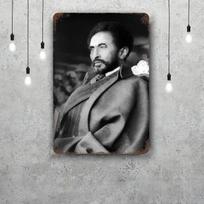 Haile Selassie Klasikinis Plakatas Rūdyto Metalo Plokštelė Retro Dekoratyvinė Plokštelė Baras Vyro Urvas Garažas Klubas Metalo Ženklas Sienos Dekoras 20x30cm（7.8x11.8inch） gray