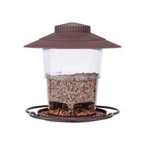 Outdoor Hanging Bird Feeder with Large Capacity Plastic Container and Circular Perch for Garden Yard Patio Use One Size kava