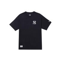 New Era MLB Series Solid Color Rainbow Summer American Short Sleeve T-Shirt Couple Fashion Versatile Unisex Tops Black 12881377 XXL black