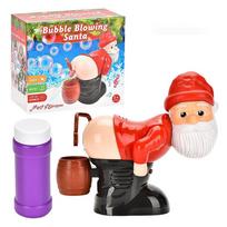 New Electric Santa Claus Bubbles Machine Blowing Bubbles Music Light Entertainment Toy Prank Funny Ornament Christmas Gifts red