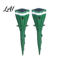 Ultrasonic Rodent Control Device Solar Animal Repeller Garden Repellent with 3 Smart Eco Friendly Lawn Rabbit Repellent Modes Waterproof 2pcs Arc-shaped blue
