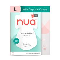 Nua Ultra-Safe Sanitary Pads For Women | 12 Ultra Thin Pads | Light-L | Safe on Skin | Toxic-Free & Rash-Free | Unscented | Leakproof | With 12 Sec white