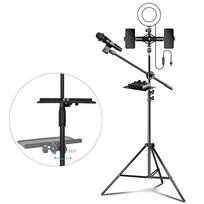 Sound Card Tray Live Broadcast Microphone Rack Stand Phone Clip Holder Microphone Stand Microphone Holder Tray black