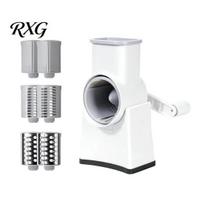 Multi Functional Kitchen Tool Multi-Purpose Rotary Vegetable Shredder, Interchangeable Stainless Steel Blades Slicer, Hand Safe Mandoline Slicer Crank D