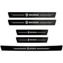 4 VNT. Automobilio Lipdukai Apsaugos nuo įbrėžimų Durų slenksčio apsauginė juosta Automobiliui Skoda Octavia KAMIQ KODIAQ SUPERB RAPIDFABIA YETI For SKODA black