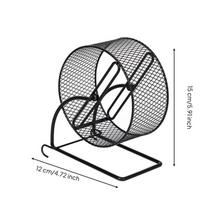 Open-Grid Metal Exercise Wheel with Stand Sturdy Mesh Running Space-Saving black