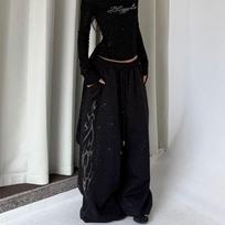 Y2K Black Diamond Sweatpants Women Harajuku Streetwear Baggy Joggers Fashion Wide Leg Pants Hip Hop Oversized Casual Trousers L juoda