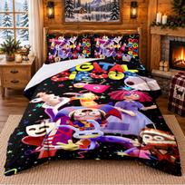 The Amazing Digital Circus Pattern Bedding 3Pcs Set Bed Sheet And Pillowcases For Indoor Bedroom 140cmx210cm