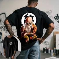 Dragon Ball Summer Men's T-Shirt Japanese Anime Master Roshi Autumn Y2K Harajuku Boy Children's Parent-Child Trend Short Sleeve 130 black