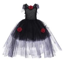 Nuotakos Mergaitės Ragana Tutu Suknelė Mergaitėms Helovino Cosplay Suknelė Kostiumas Šmėkla Vestidos Karnavalo Šventinė Suknelė 2-12 Metams 8-9Y(XL) black