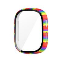 Glass+Case for XPLORA X6 Play Kids SmartWatch,All-Around Screen Protector Hard PC Bumper Tempered Glass for Xplora X5 Play Cover 7 rainbow For Xplora X5 Pla black