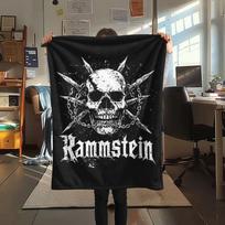 Rammstein Heavy metal band printing Flannel Blanket Bedroom Sofa Camping Warm blanket Gifts for family and friends-MJ004 80cm x 120cm gray