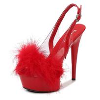 „Stiletto“ aukštakulniai 15 cm automobilio modelio šokių basutės Madingi „Catwalk“ moteriški batai 39 raudona