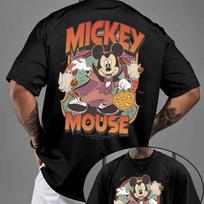 2025 Disney Helovinas Pelėda Mikis ir vaiduoklis rašto vyriški marškinėliai Moliūgo ir šikšnosparnio dizainas Vaiduoklis 100% grynos medvilnės marginti marškinėliai L brown