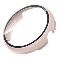 Tempered Glass+Case for Google Pixel Watch 3 45mm Accessorie Screen Protector PC Cover Frame for Google Pixel Watch 3 2 1 41mm Pixel Watch 3 45mm white