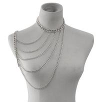 INS Y2K Body Chain Jewelry Unique Multiple Layers Bikinis Bodychain Punk Simple One Shoulder Chian Necklace Nightclubs sidabras