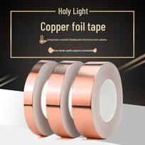 Aukštos temperatūros laidžioji varinė folijos juosta - Lipni ekranavimo juosta, vienpusio ir dvipusio laidumo variantai Single-Conductive 5mm x 20m x 0.05mm gray