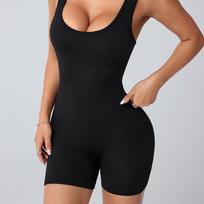 Seamless Cross-Strap Backless Bodysuit - Slim-Fit, Butt-Lifting Yoga Wear Small juoda