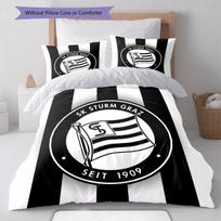 SK Sturm Graz patalynės antklodžių komplektas Antklodės užvalkalas Pagalvės užvalkalas Namų dekoracija Gimtadienio dovana (1 * antklodės užvalkalas + 2 * pagalvės užvalkalai, be šerdies) 140x200cm