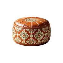 Space-Saving Storage Leg Bench PU Leather Seat Cushion Cover Sofa Footstool  Living Room Style 6 brown