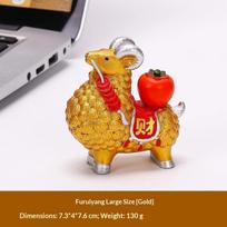 Chinese Feng Shui Goat Ornament Golden Zodiac Sheep Statue Wealth Luck Figurine for Home Bookshelf Table Decor L auksas