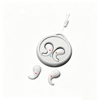 Xiaomi Invisible Sleep Earbuds Skin‑Friendly Noise Reduction Earphones with Silicone Anti‑Lost Lanyard Comfortable for Sleeping Daily balta