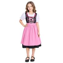 Girls Halloween Costume Set Oktoberfest Maid Dress With Soft Polyester Fabric For Children Pink (child),S pink