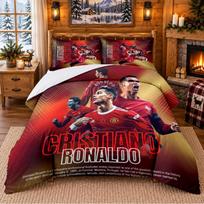 Printed 3Pcs Bedding Set Cristiano Ronaldo Pattern Bed Sheet Pillowcase For Bedroom Decor 140cmx210cm
