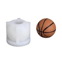 Multiple Sport Silicone Candle Mould Football Basketball Volleyball Decoration brown