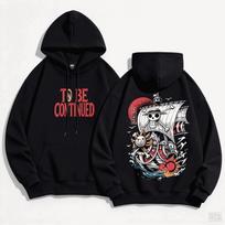One Piece Graphic Hoodies Autumn Winter Men Manga Vintage Oversized Unisex Streetwear Trendy Sports Graphic Y2k Short Sleeves Classic L black