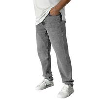 Vyriški tamprūs džinsai Džinsai vyrams Baggy Straight Leg Fashion Patogūs liemens kelnės laisvos S pilka spalva