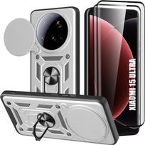 Protective Case - E.F.CONNECTION - for Xiaomi 15 Ultra - Silver - Shockproof - Tempered Glass Included