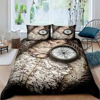 Nautical Duvet Cover Set Boat Pirate Bedding Set King Size Retro Sailboat Brown Comforter Cover Anchor Compass Vintage Quilt Set 70x133cm gray
