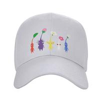 Cute Pikmin Pattern Baseball Caps Stylish Trucker Hat For Unisex Adjustable Casual Wear Adjustable white