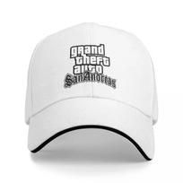GTA San Andreas Logotipas Sumuštinio Kepurė Suaugusiųjų Hip-Hop Beisbolo Kepurė Reguliuojama Poliesterio Lenktyninė Kepurė Plaunama Kepurė One Size white