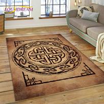 Vikingų Odino Valhalos Šiaurės Mitologijos Simbolių Kilimas Kilimas Namams Svetainei Miegamajam Sofai Durų Kilimėlis Dekoras, Vaikams Neslystantis Grindų Kilimėlis 40x60cm black
